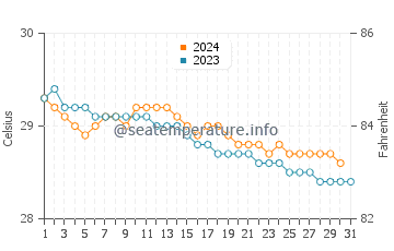 Wassertemperatur Delmas im Dezember