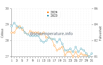 Wassertemperatur Dschibuti im Dezember