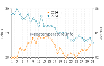 Temperatura vode u Plaža leptira u prosincu
