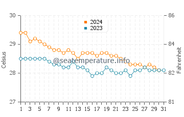Wassertemperatur Le Marin im Dezember