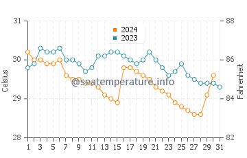 Miri water temp chart in December
