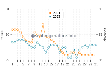 Misool water temp chart in December