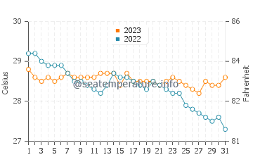 Temperatura del agua en Negros en diciembre