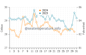 Températures de l'eau à La Palma en décembre
