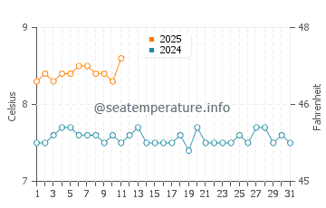 Temperatura vode u Reynisfjara u prosincu
