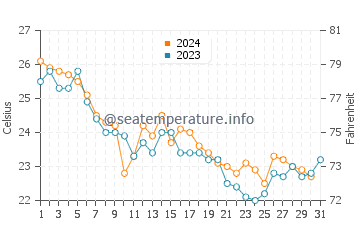 Temperature dell'acqua a Saly a dicembre