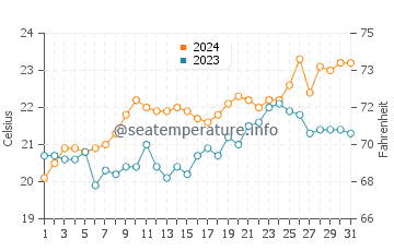 Wassertemperatur Sedgefield im Dezember