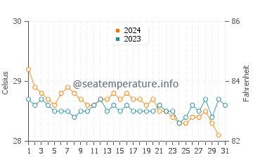 Temperature dell'acqua a Saint George's a dicembre