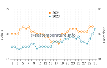 Wassertemperatur Taravao im Dezember