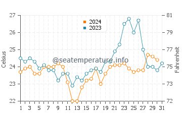 Temperature dell'acqua a Tartaruga a dicembre