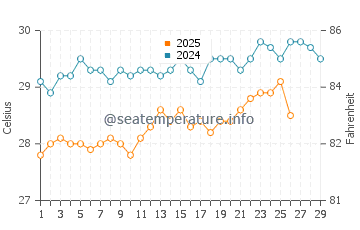 Wassertemperatur An Thoi im Februar