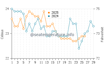 Bellambi water temp chart in February