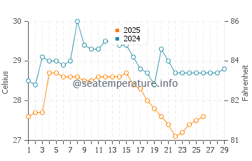 Temperature dell'acqua a Cameta a febbraio