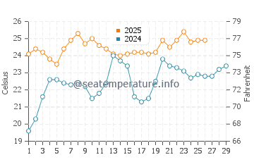Temperature dell'acqua a Costa Azul a febbraio