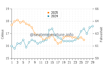 Temperature dell'acqua ad Al-Arish a febbraio