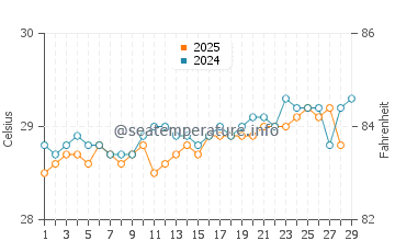 Wassertemperatur Fulidhoo im Februar