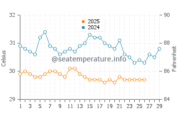 Temperature dell'acqua a Golfito a febbraio