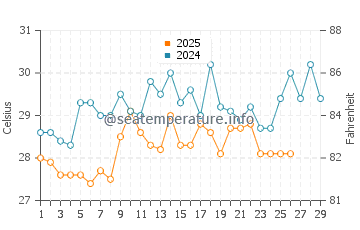 Wassertemperatur Konakridee im Februar
