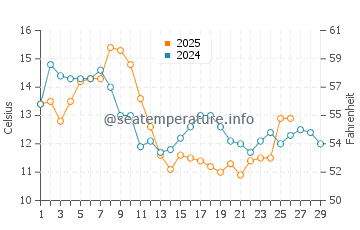 Maicolpue water temp chart in February