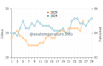 Temperature dell'acqua a Maracaipe a febbraio