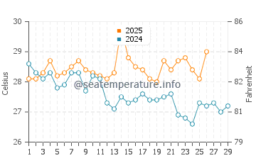 Temperature dell'acqua a La Palma a febbraio