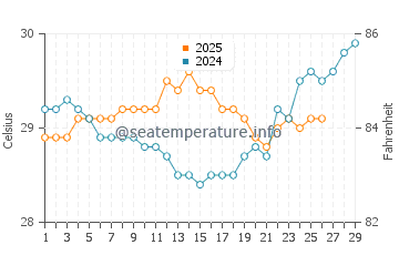 Wassertemperatur Papenoo im Februar