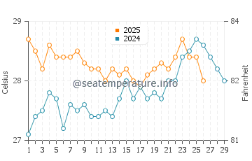 Wassertemperatur Ponta Malongane im Februar