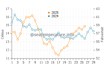 Temperature dell'acqua a Puerto Saavedra a febbraio