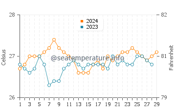 Wassertemperatur Punta im Februar
