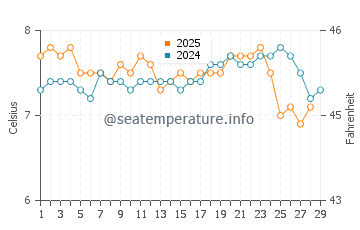 Temperatura vode u Reynisfjara u veljači
