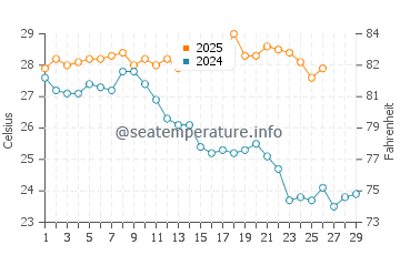 Temperature dell'acqua a San Miguelito a febbraio
