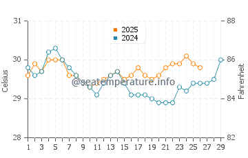 Temperature dell'acqua a Sao Francisco do Conde a febbraio