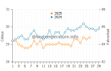Wakatobi water temp chart in February