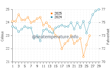 Temperature dell'acqua a Wamberal a febbraio