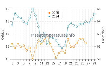 Temperature dell'acqua a Zapallar a febbraio