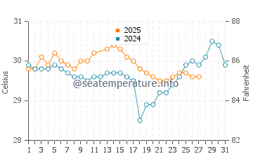Temperatura vode u Banjaranyar u ožujku