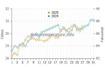 Temperatura vode u Kayalpattinam u ožujku