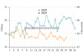 Temperatura da água na Ilha de Tintipan em março