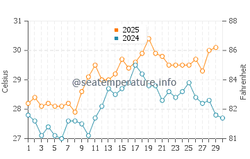 Temperatura del agua en Brisas de Zicatela en abril