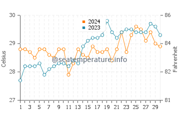 Wassertemperatur Cogtong im April