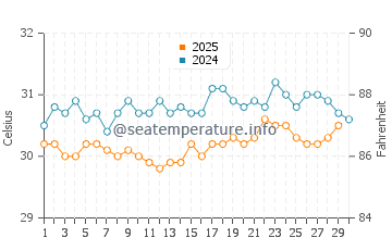 Temperatura vode u Eydhafushi u travnju