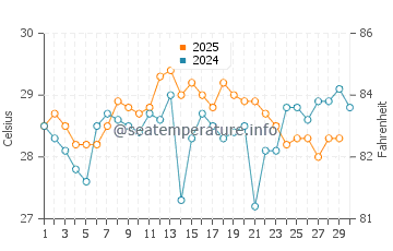 Temperature dell'acqua a La Palma ad aprile