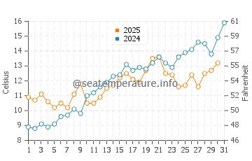 Temperature dell'acqua ad Amager Strandpark a maggio