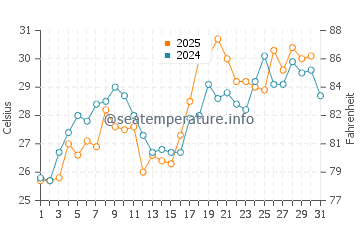 Temperature dell'acqua a Bayport a maggio