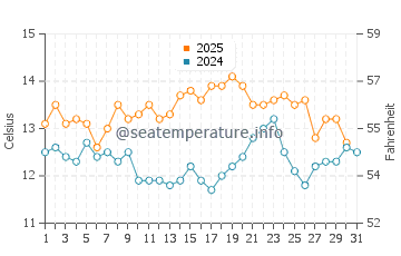 Temperature dell'acqua a Caleta Horcon a maggio