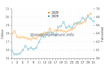 Temperature dell'acqua a Calvi a maggio