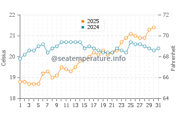 Wassertemperatur Caniço im Mai