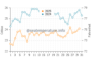 Temperature dell'acqua a Cidade Velha a maggio