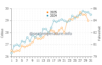 Temperature dell'acqua a Elliott Key a maggio