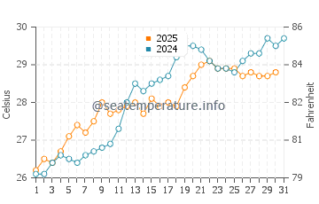Temperature dell'acqua a Grace Bay a maggio